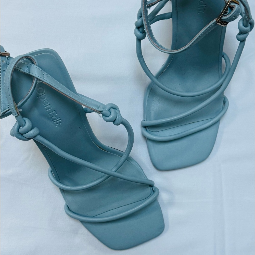Open Edit Sky Blue Strappy Sandals